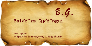 Balázs Gyöngyi névjegykártya